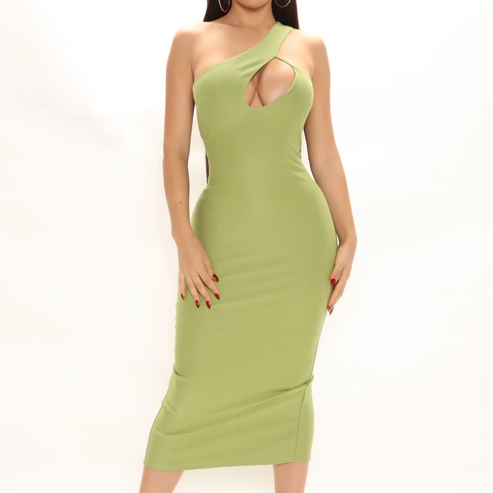 Social Events Midi Dress- Chartreuse